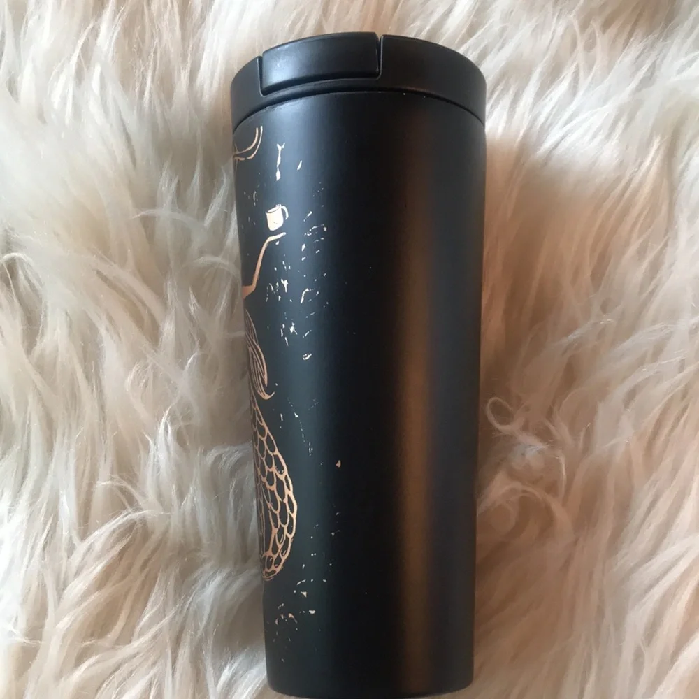 Starbucks Stainless Steel Matte Black Gold Siren